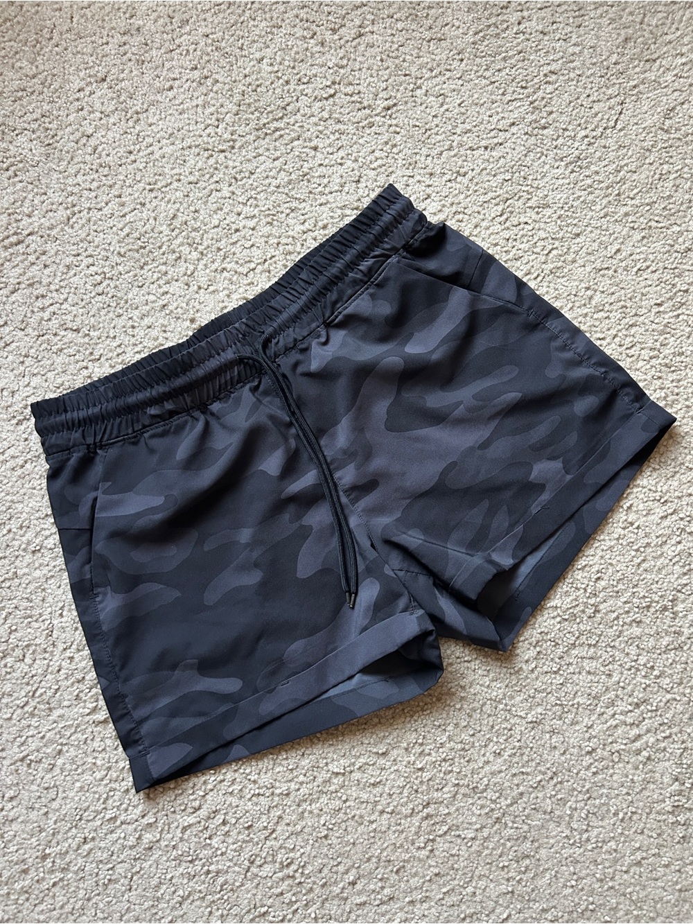 Black Camo Ebb and Flow Athletic Shorts